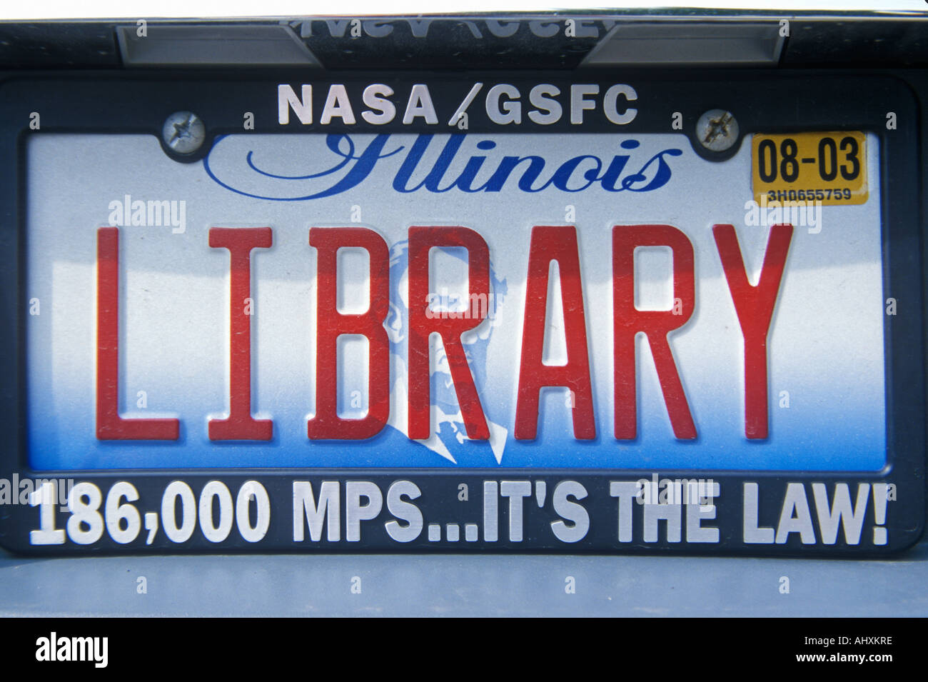Vanity License Plate Illinois Stock Photo Alamy