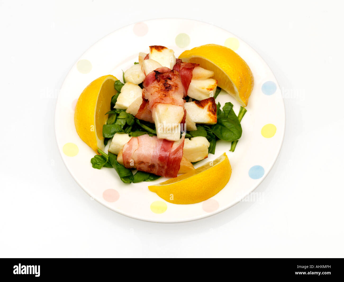 Halloumi Cheese Wrapped in Pancetta Stock Photo Alamy