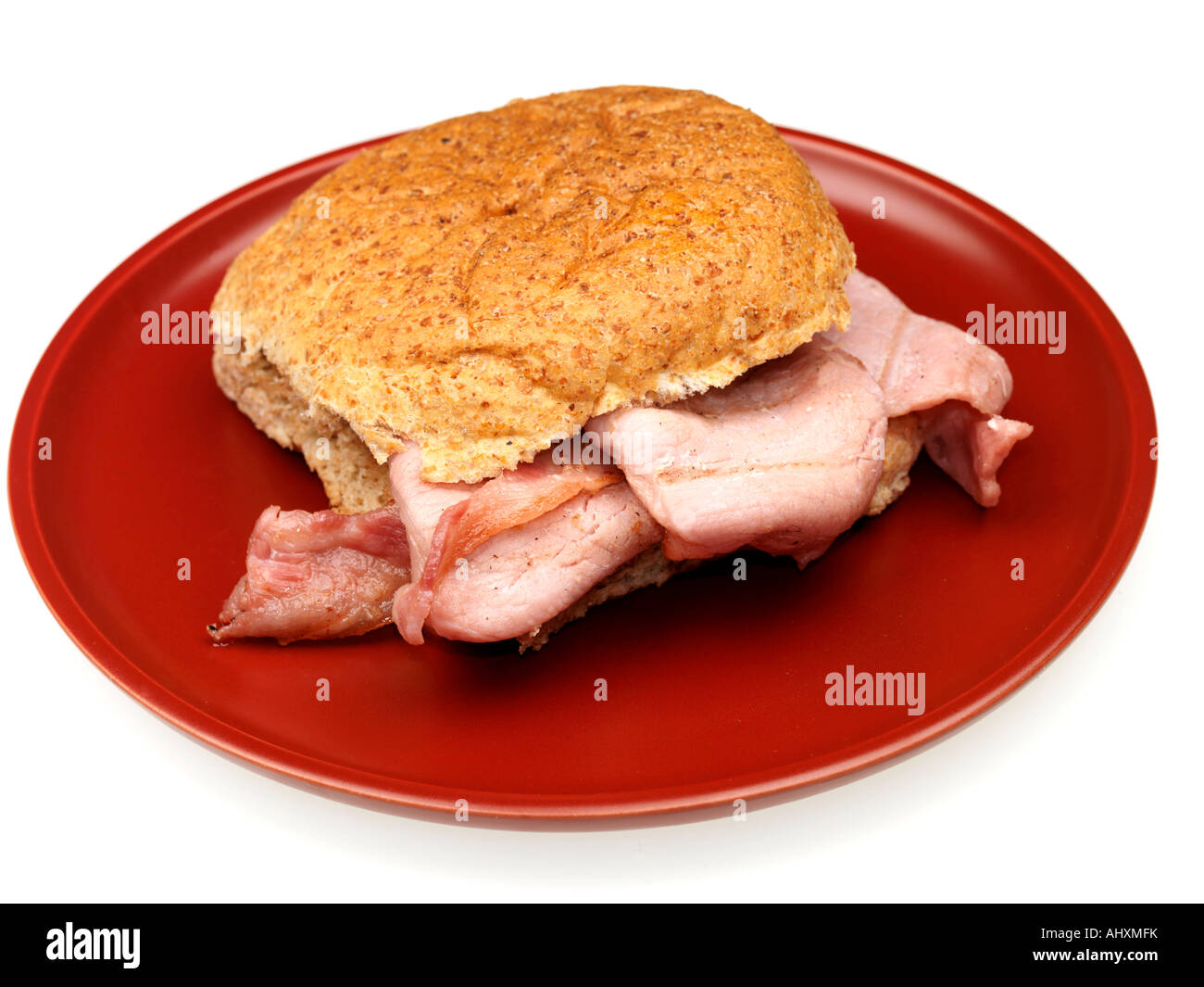 Grilled Bacon in Wholemeal Roll Stock Photo Alamy
