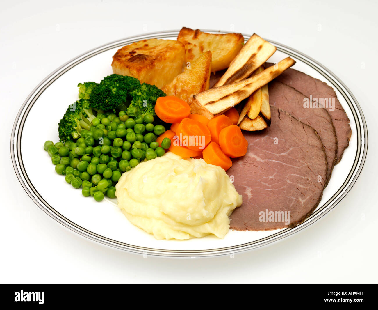 Roast Beef Dinner Stock Photo Alamy