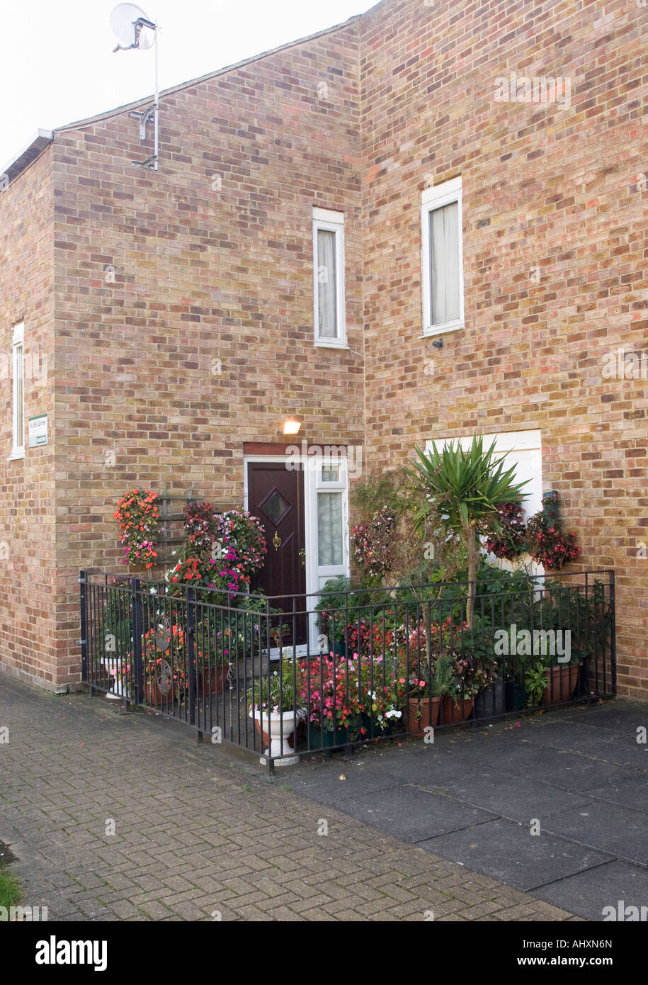 small front garden kept in good condition in Harlow, Essex, UK Stock Photo
