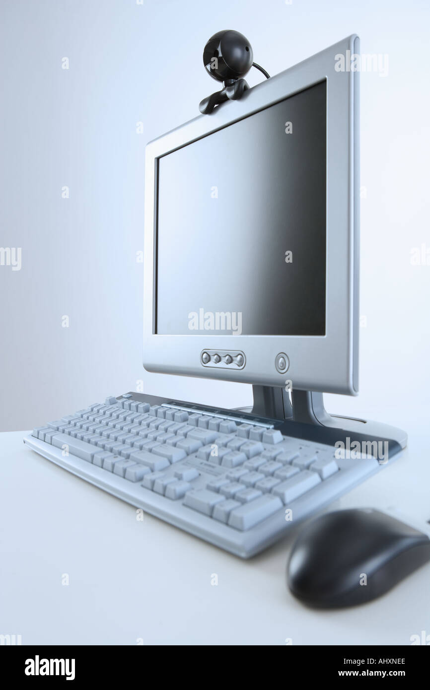 Computer with webcam attachment Stock Photo Alamy