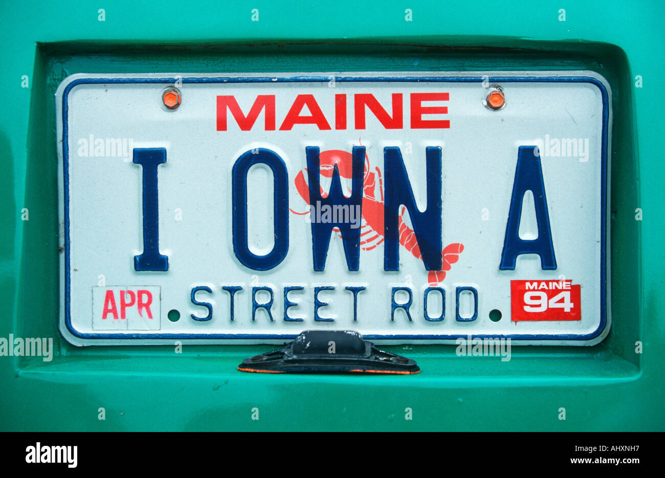 Vanity License Plate Maine Stock Photo Alamy