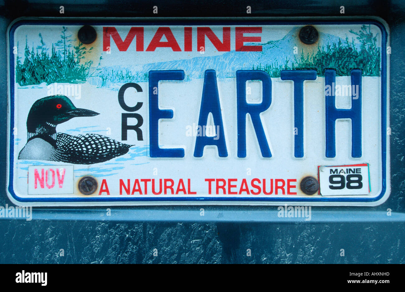 Vanity License Plate Maine Stock Photo