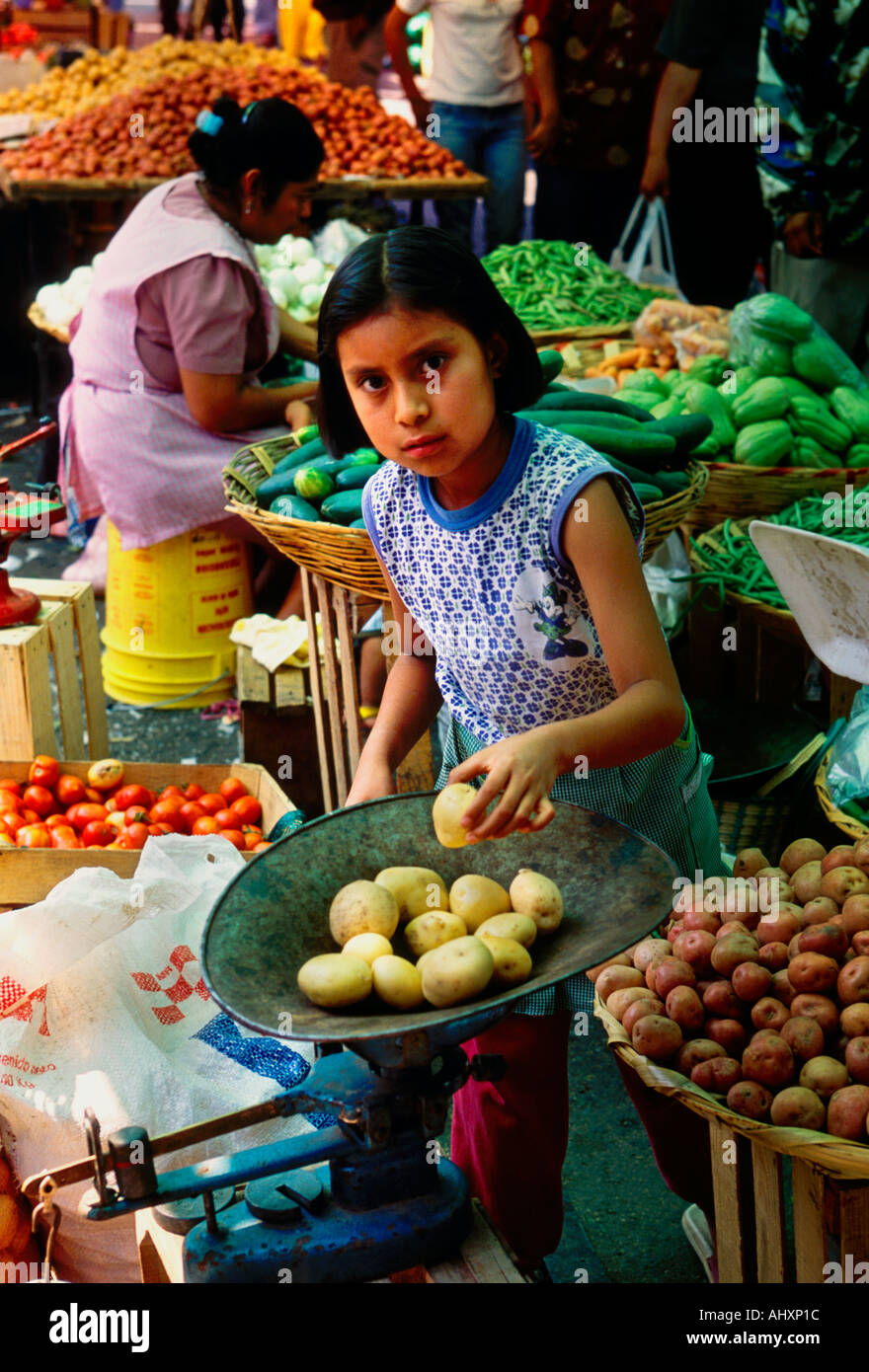 Mexican fruit and vegetable vendor, Saturday Market, Mercado Abastos