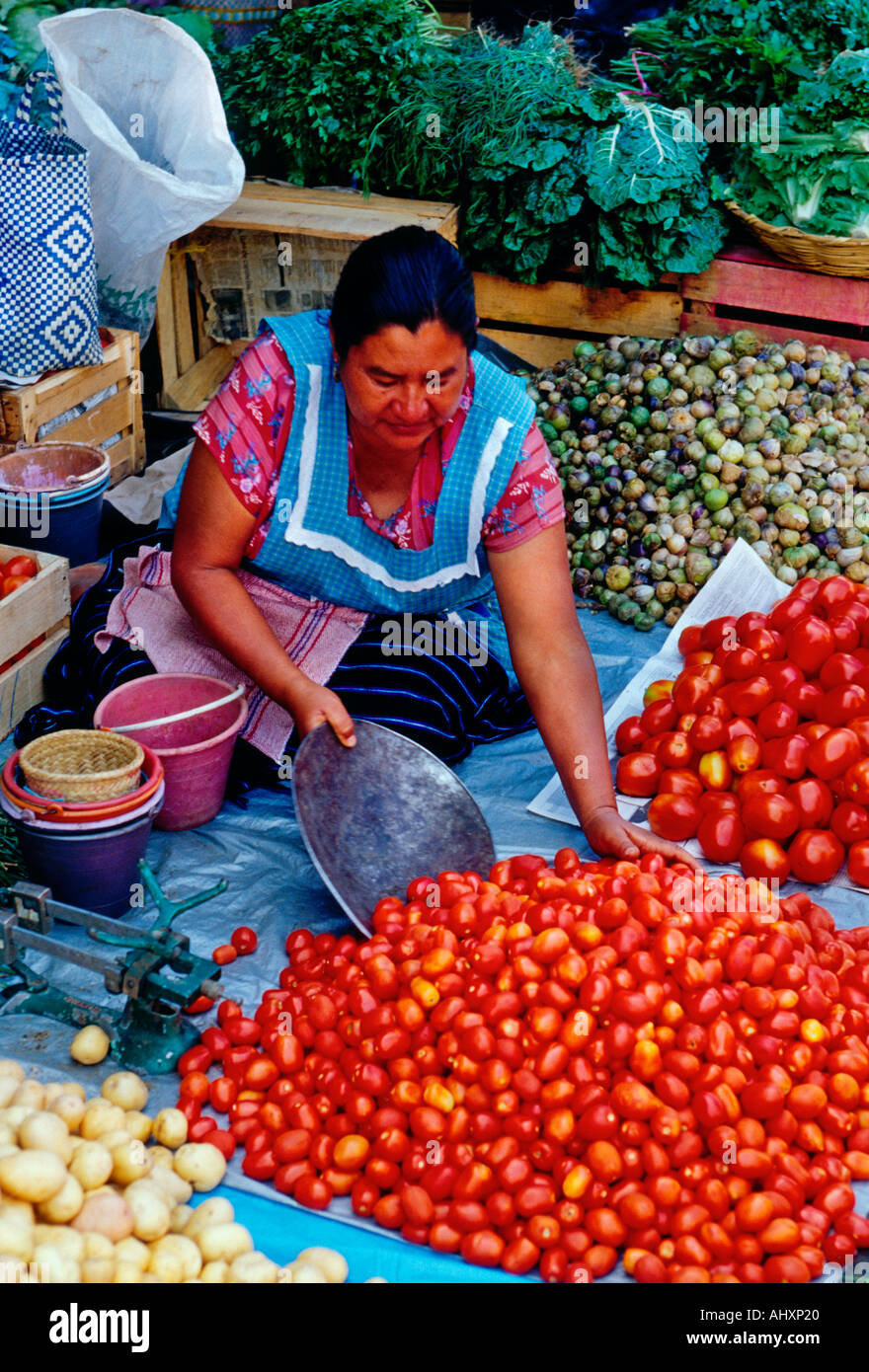 Mexican fruit and vegetable vendor, Saturday Market, Mercado Abastos