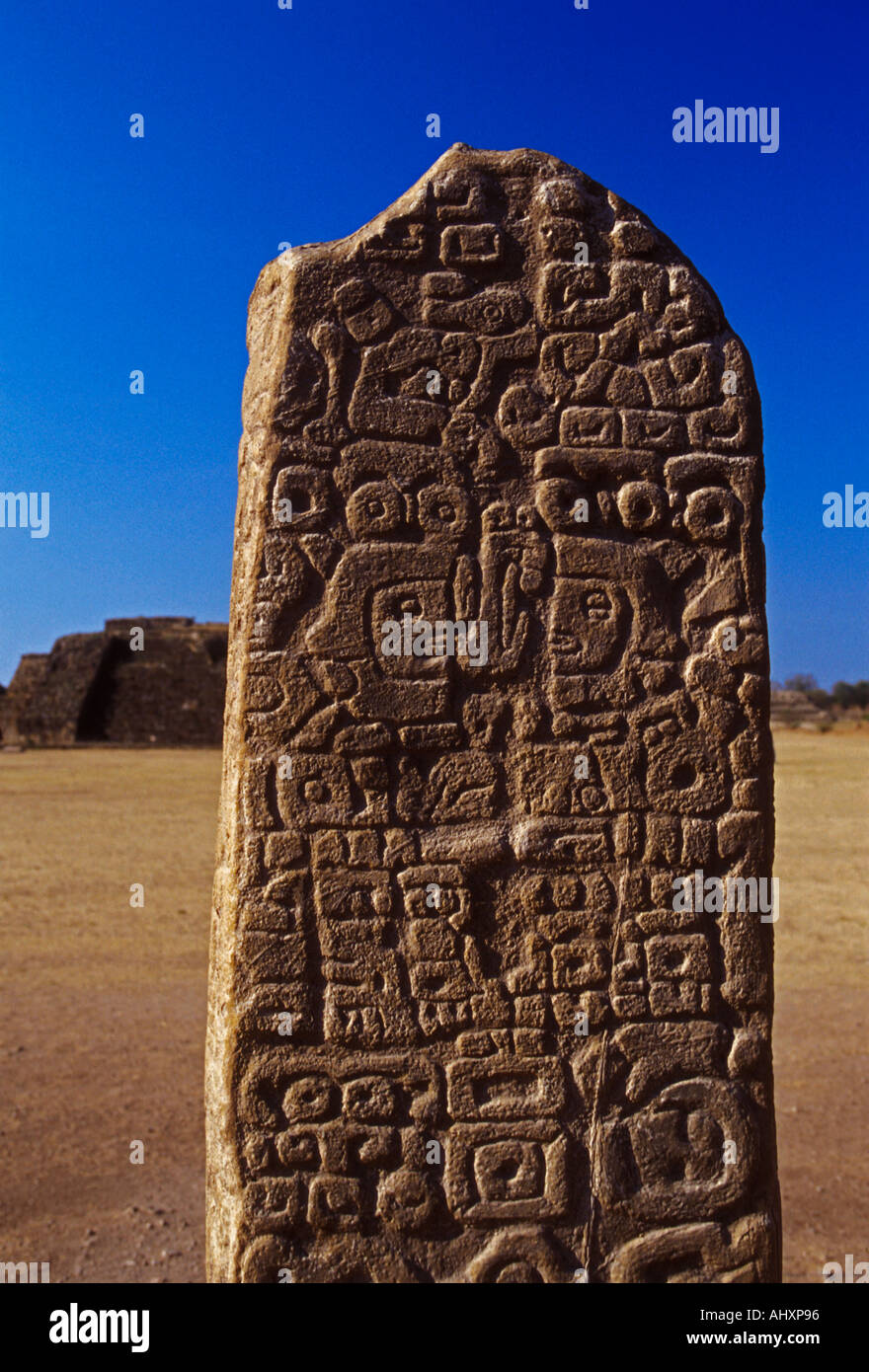 Pre columbian sculpture zapotec ruins monte hi-res stock photography ...