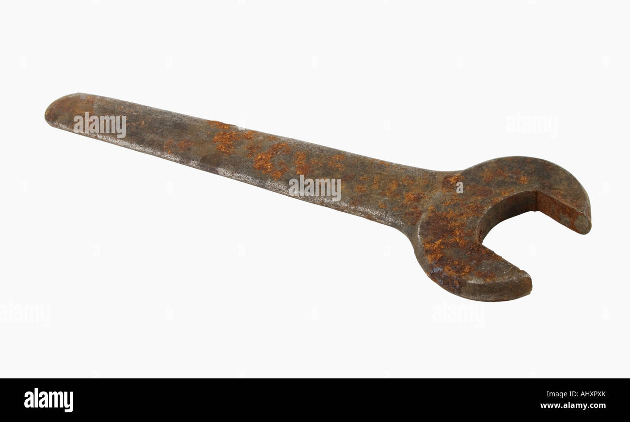 Close up of rusty wrench Stock Photo