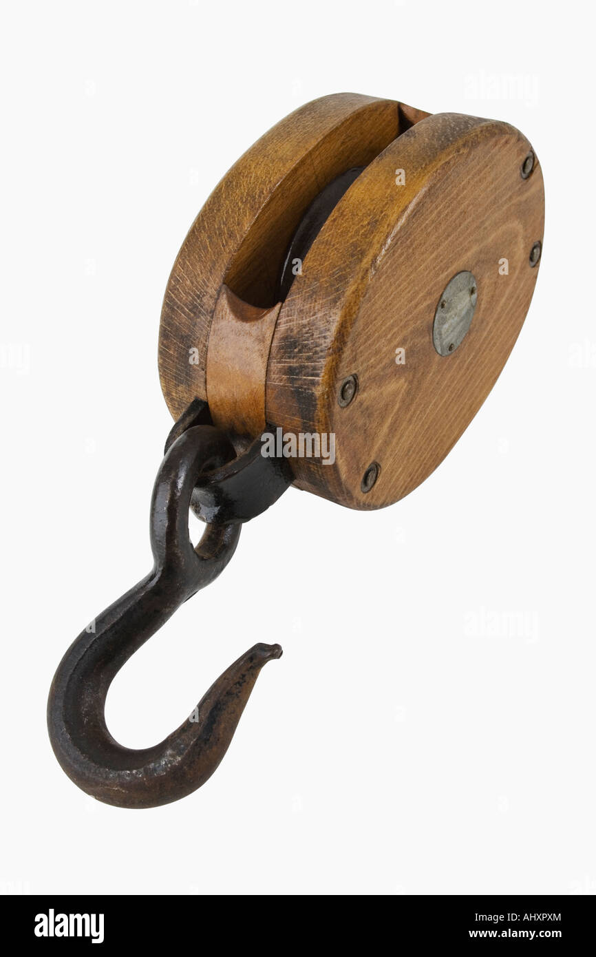 Close up of pulley hook Stock Photo