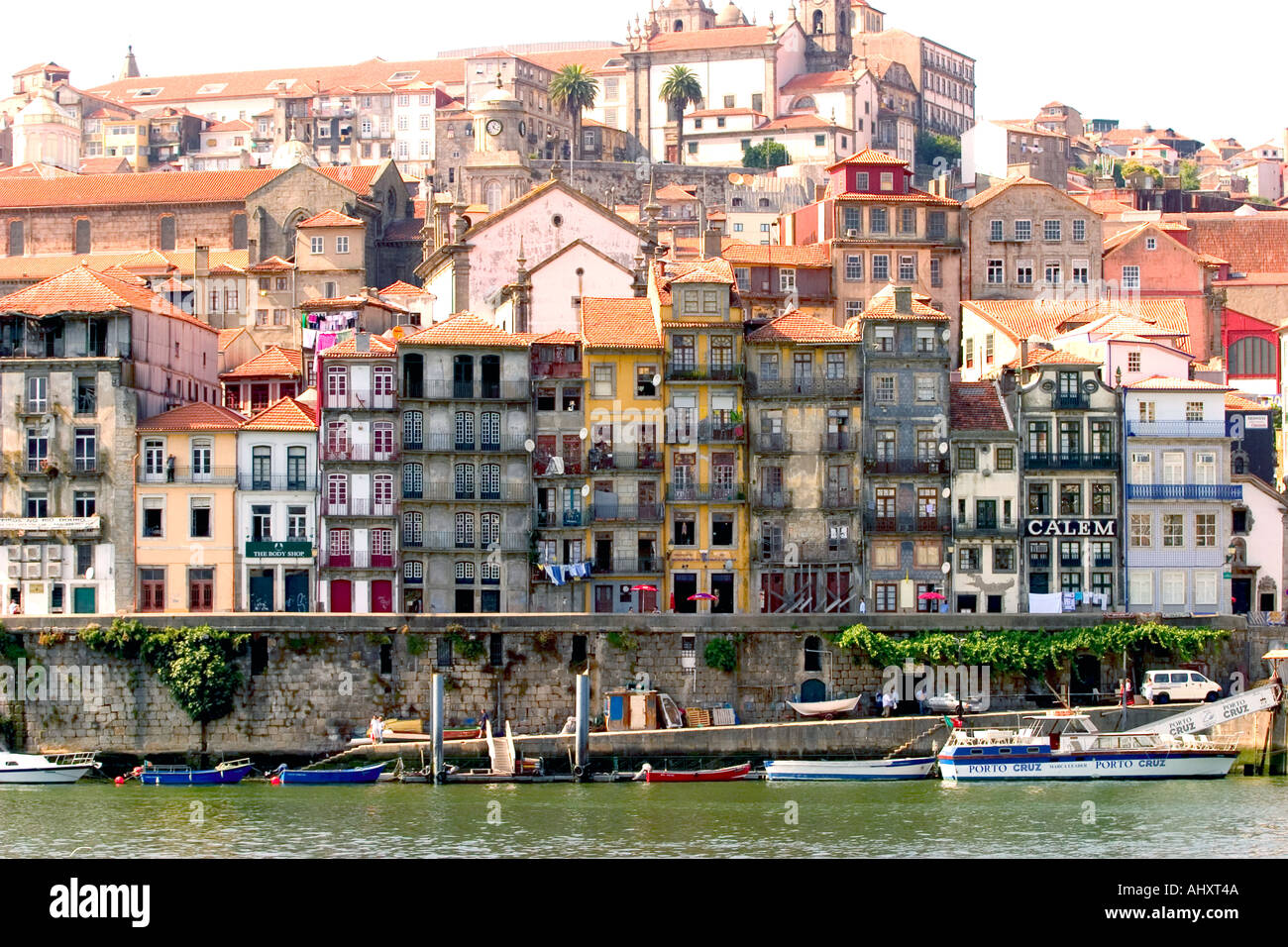 View of Ribeira district and Douro river Porto Portugal Stock Photo