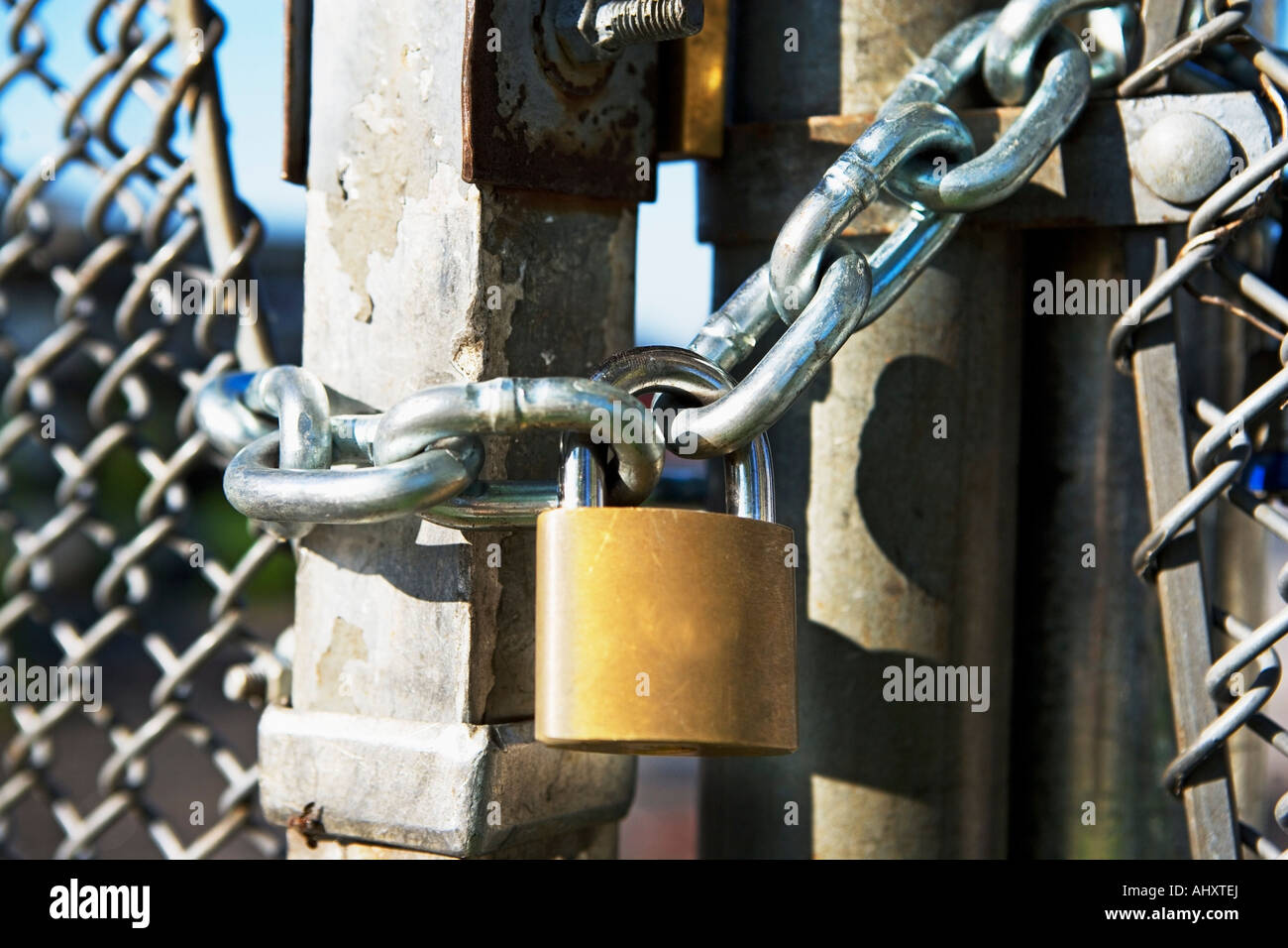 Padlock On Gate High Resolution Stock Photography and Images Alamy