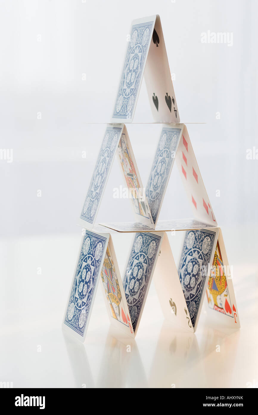 Close up of house of cards Stock Photo