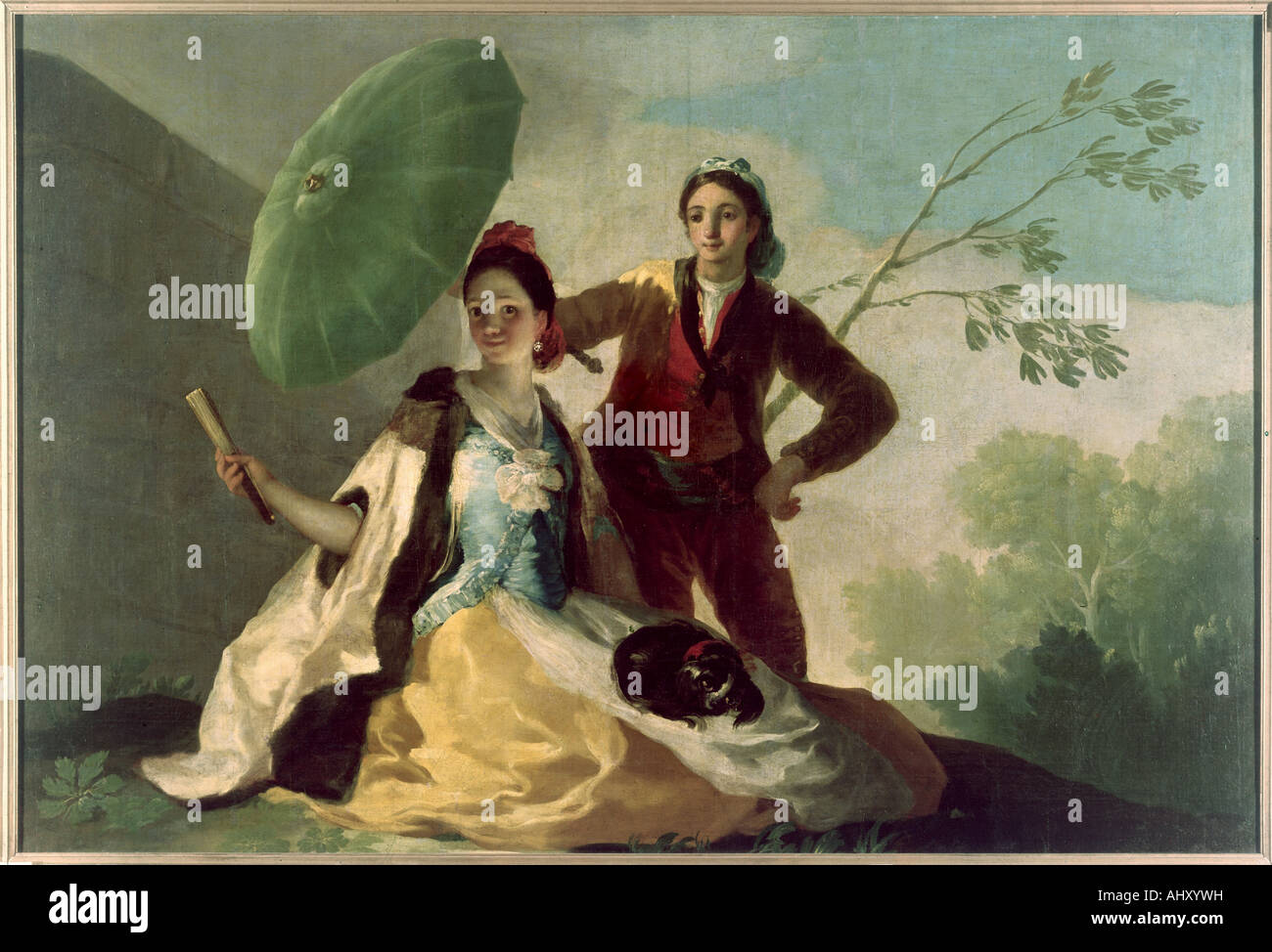 'fine arts, Goya y Lucientes, Francisco Jose de, (1746 - 1828), painting, 'the parasol', 1776 - 1778, oil on canvas, 108 cm x Stock Photo