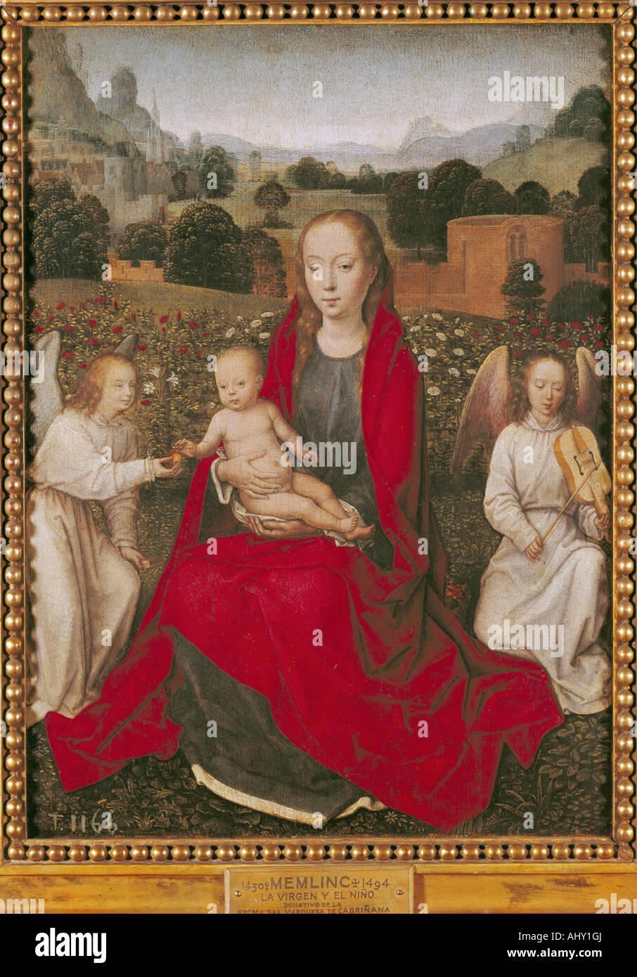 fine arts, Memling, Hans (circa 1433 - 1494), painting, Virgin Mary with Child, Prado, Madrid, Dutch, gothic, religion, christia Stock Photo