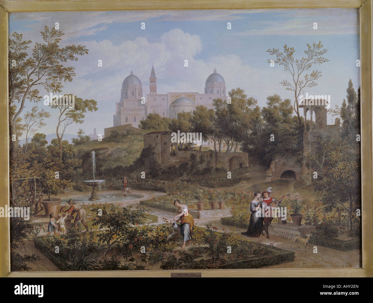 'fine arts, Koch, Joseph Anton, (1768 - 1839), painting, 'Santa Maria Maggiore in Rom', ('Santa Maria Maggiore in Rome'), ci Stock Photo