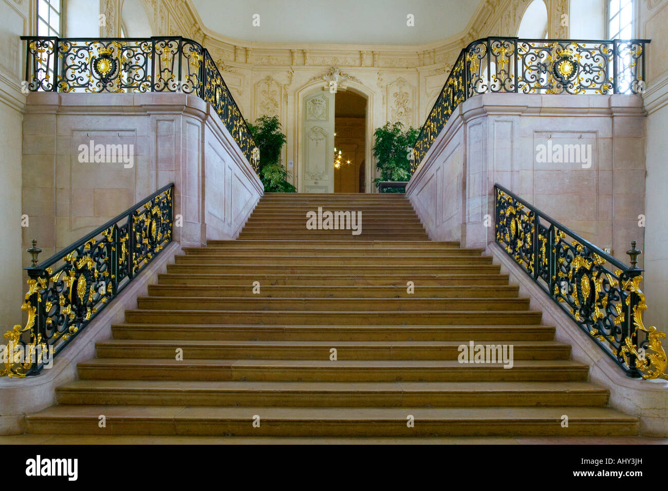 GABRIEL STAIRS - DUCAL PALACE - DIJON - BURGUNDY - FRANCE Stock Photo ...