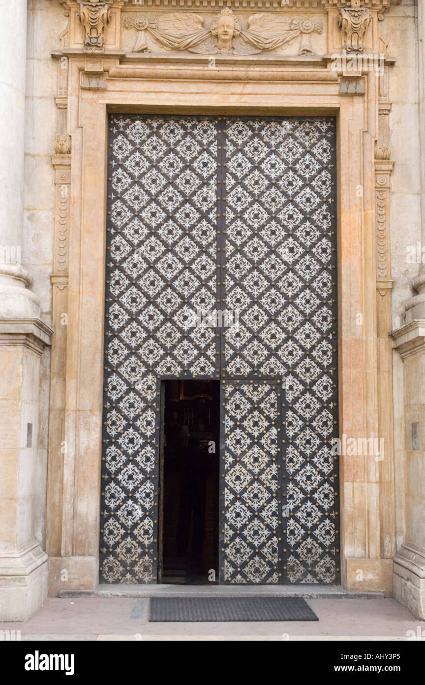 Ornate metal entrance door of St Peter and St Paul Baroque church in ...