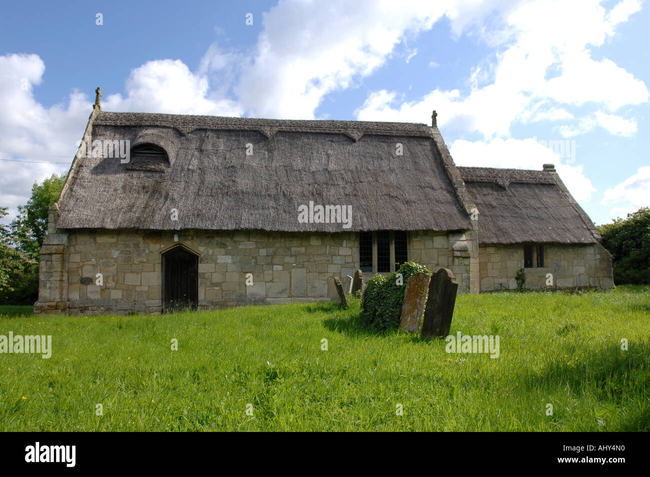 Englands only thatched church at Markby in Lincolnshire Stock Photo
