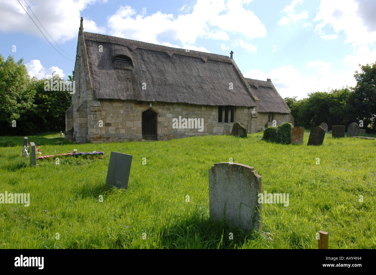Englands only thatched church at Markby in Lincolnshire Stock Photo
