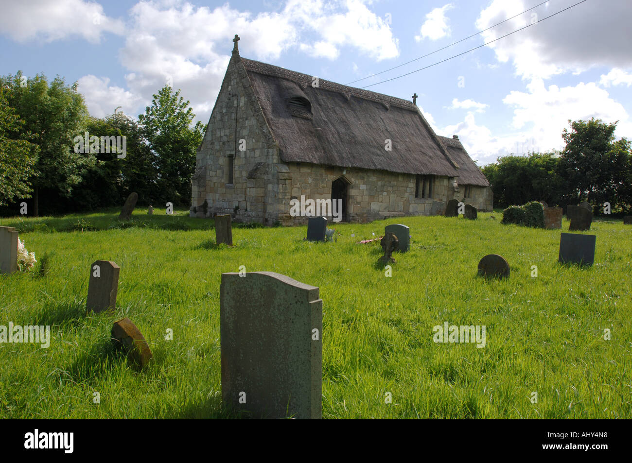 Englands only thatched church at Markby in Lincolnshire Stock Photo