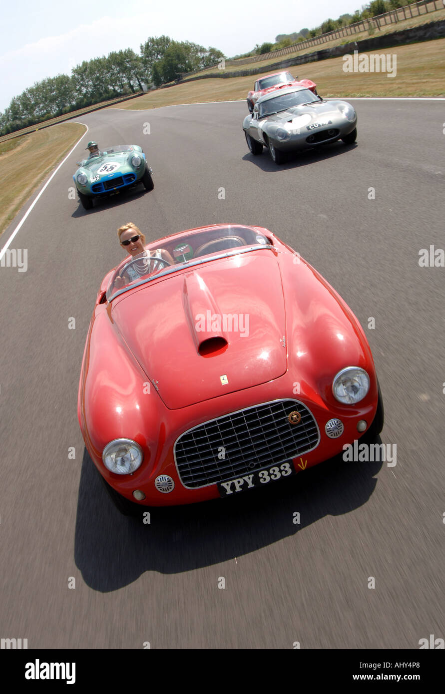 Corvette, Aston Martin, Ferrari and Jaguar E Type at Goodwood