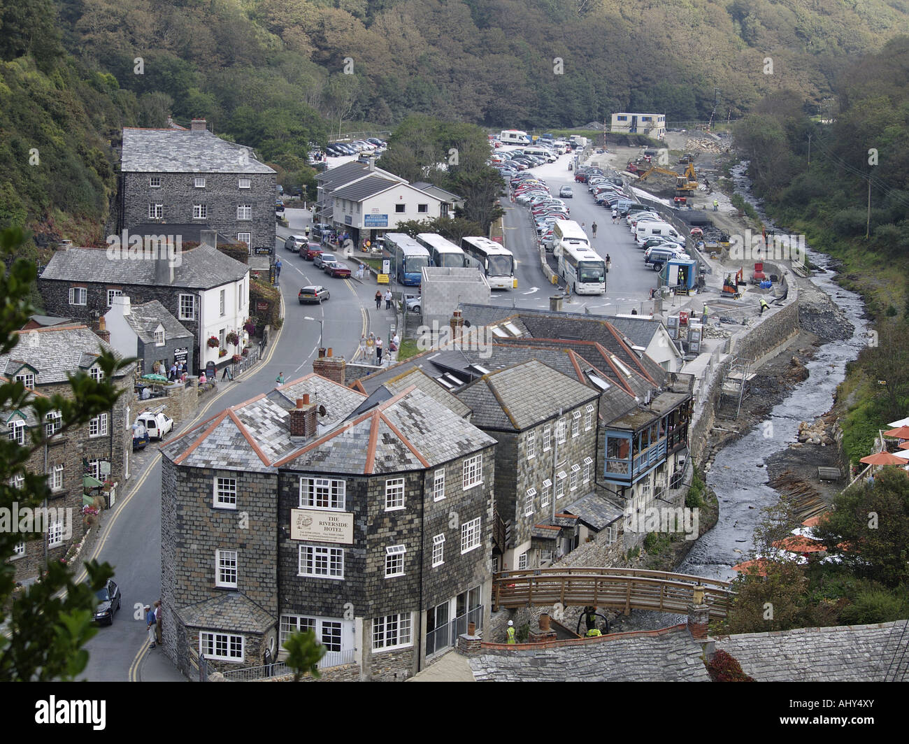 Aerial view of Boscastle. North Cornwall. England. Stock Photo