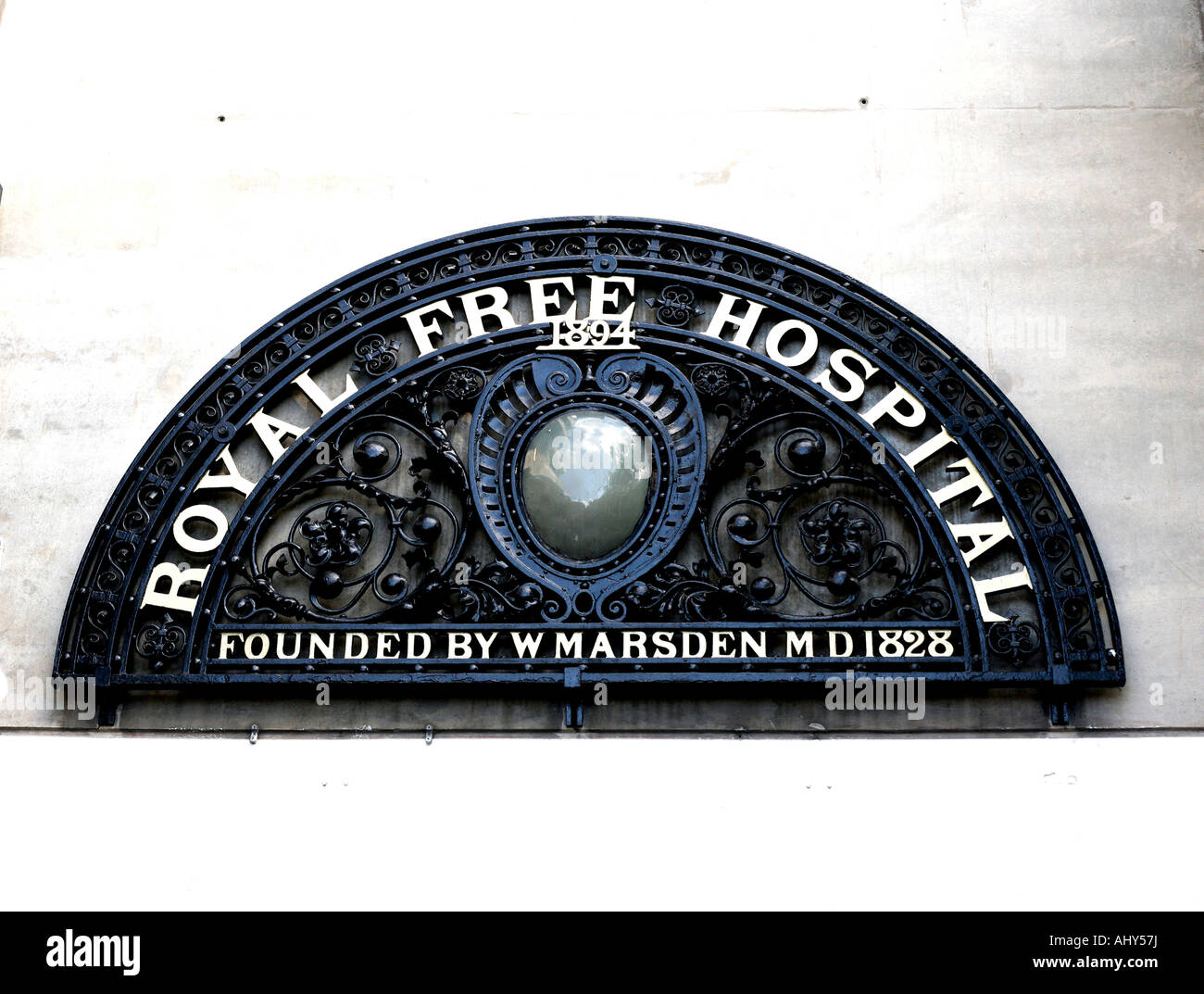 Old sign of Royal Free Hospital in Hampstead London Stock Photo
