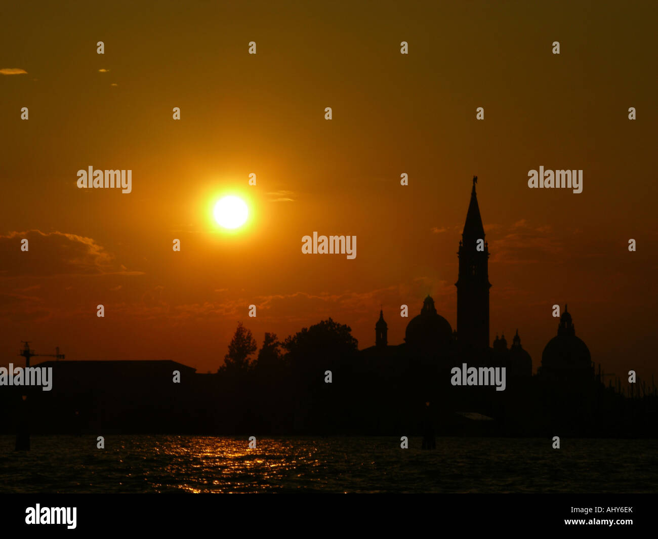 Venice lagoon Landscape sunset Stock Photo - Alamy