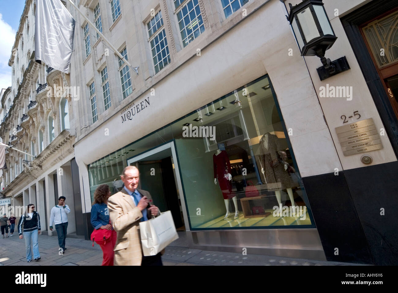 Alexander McQueen designer clothes store on Bond Street Stock Photo