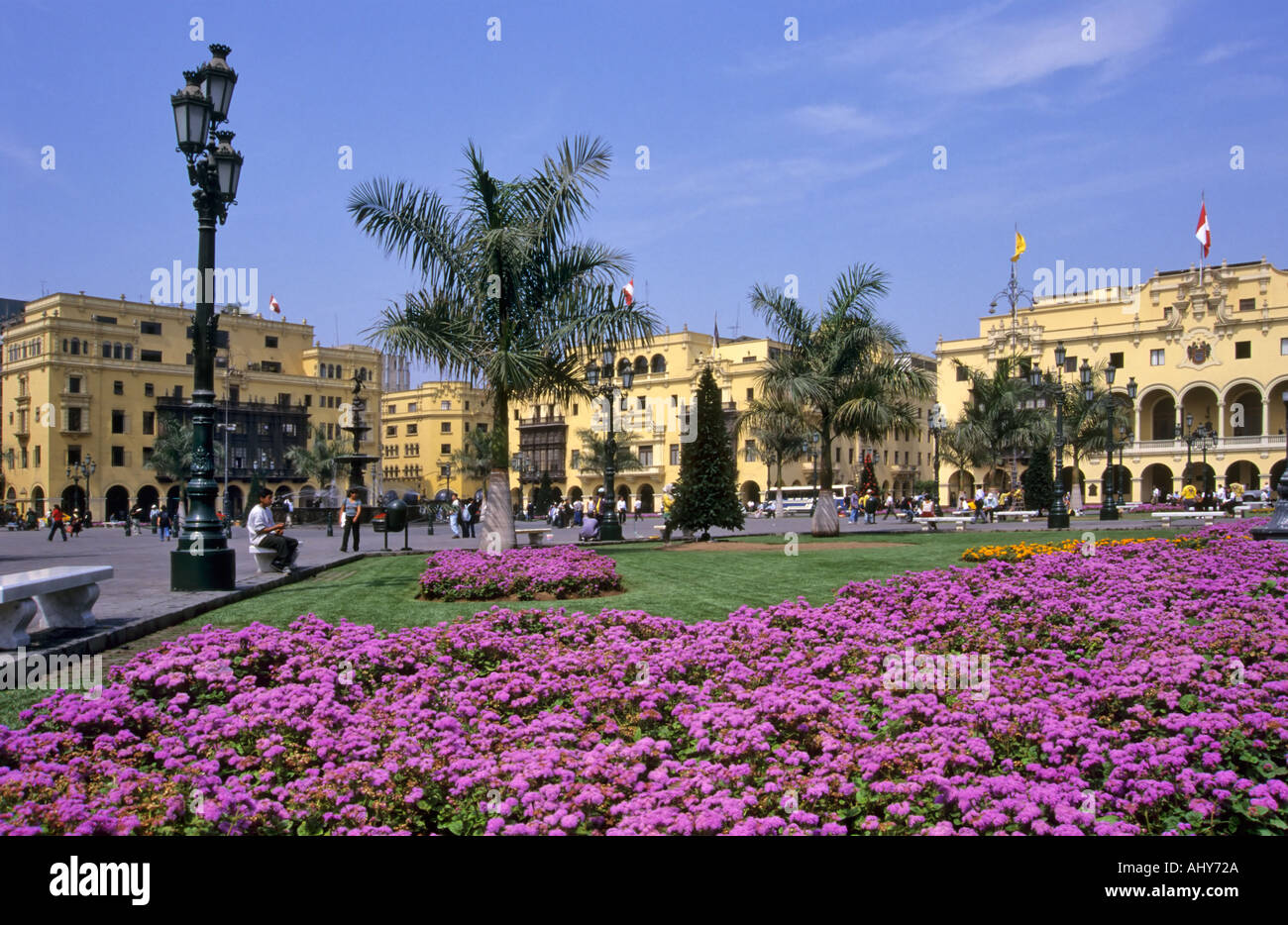Plaza De Armas Lima Peru Stock Photo Alamy