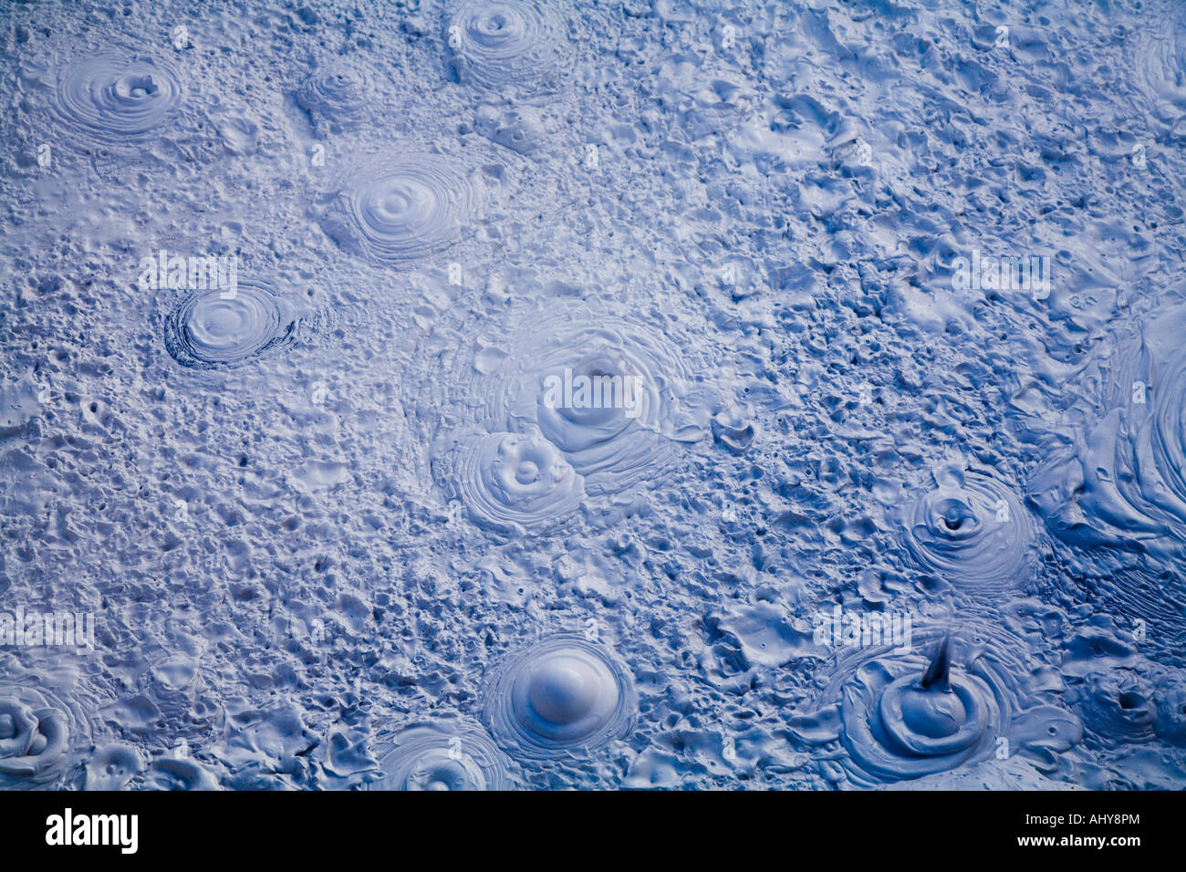 Bubbling mud in a bolivian geyser field Stock Photo