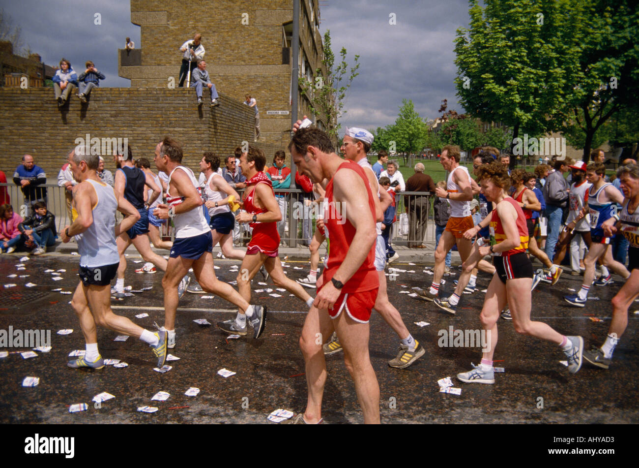 London Marathon in London in England in Great Britain in the United Kingdom UK. Run Health Life Lifestyle Running Charity Runner Sport Runner Stock Photo