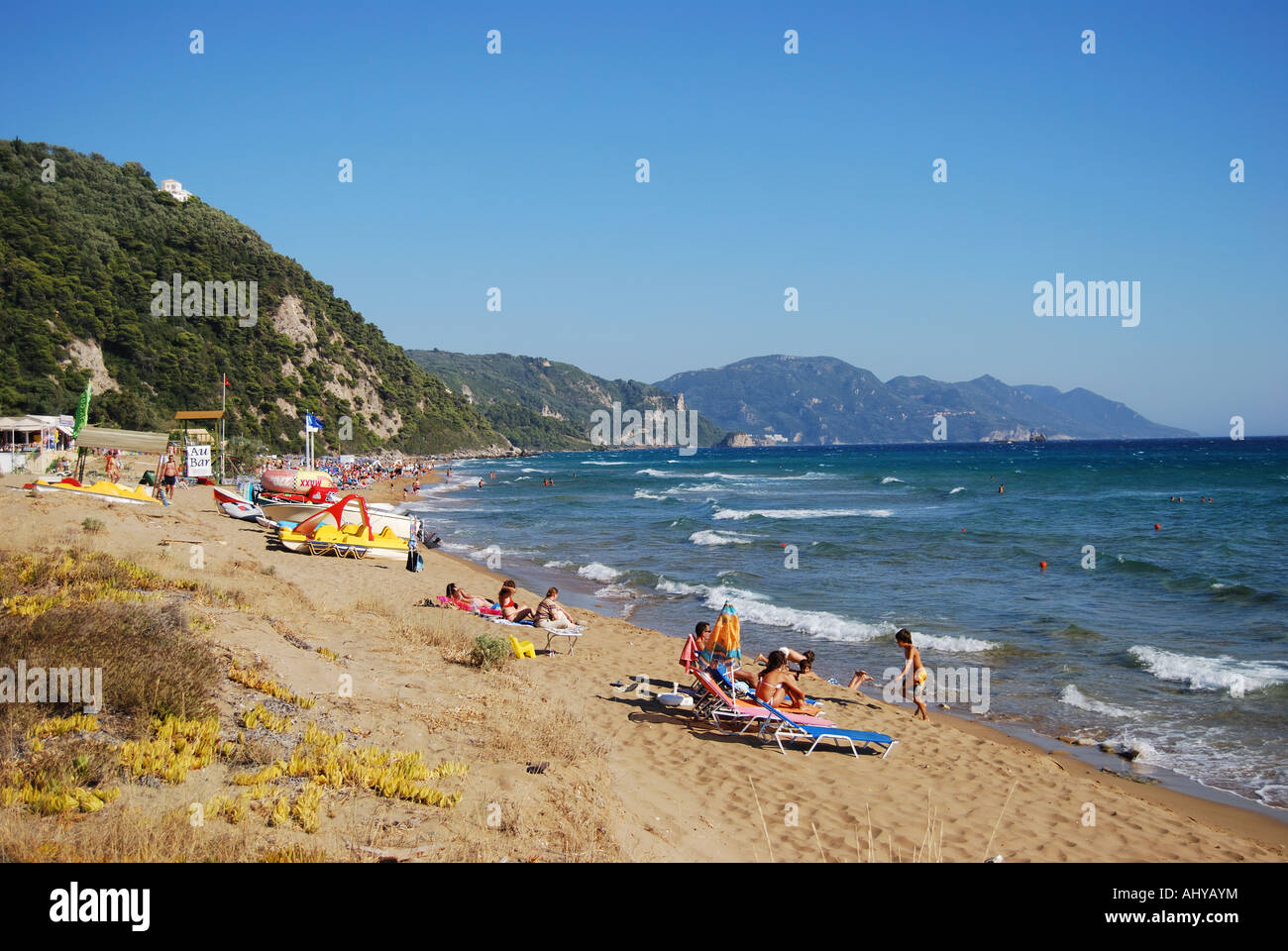 Glyfada Beach, Glyfada, Corfu, Ionian Islands, Greece Stock Photo Alamy