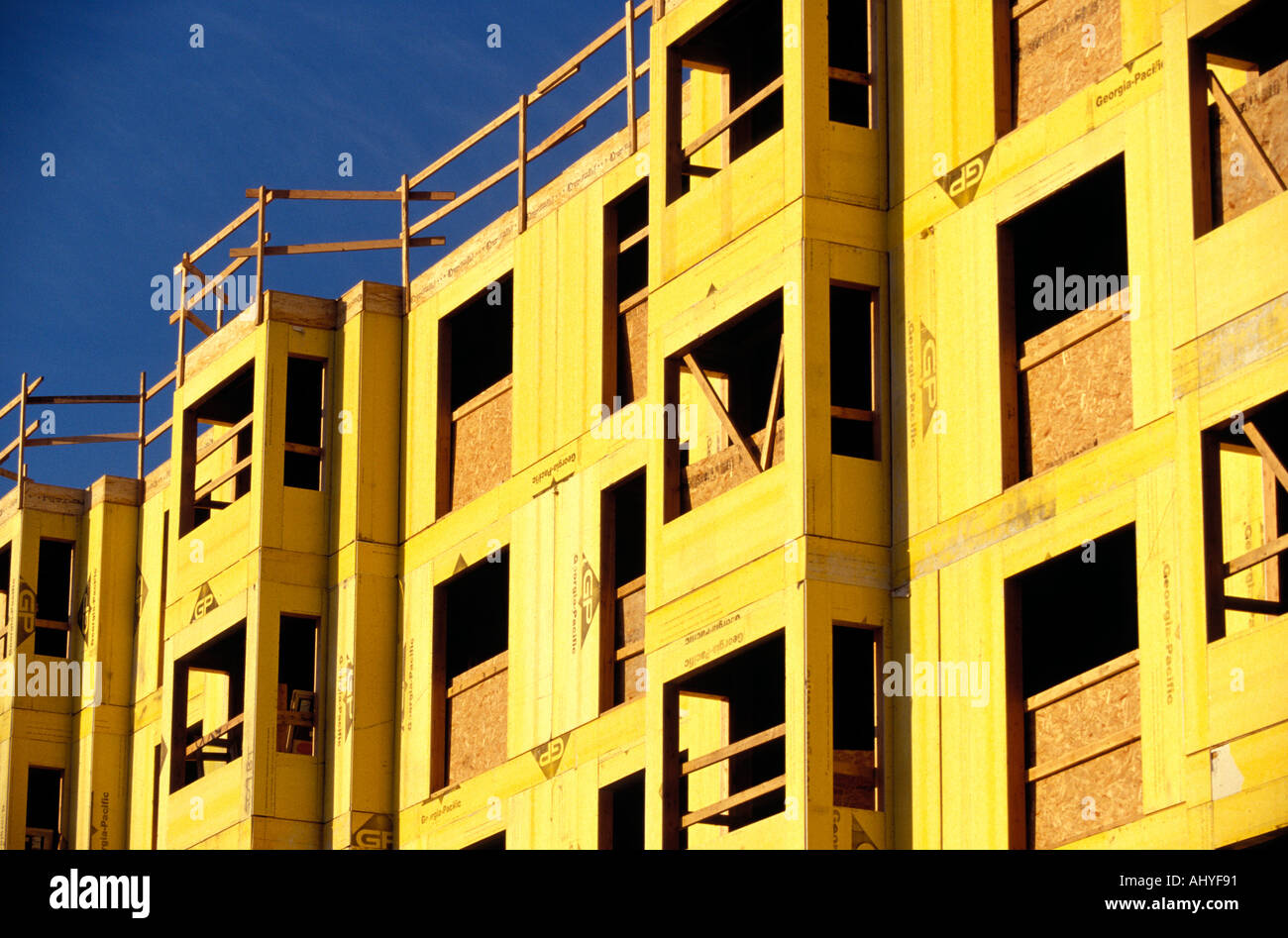 New condominium complex construction site Stock Photo