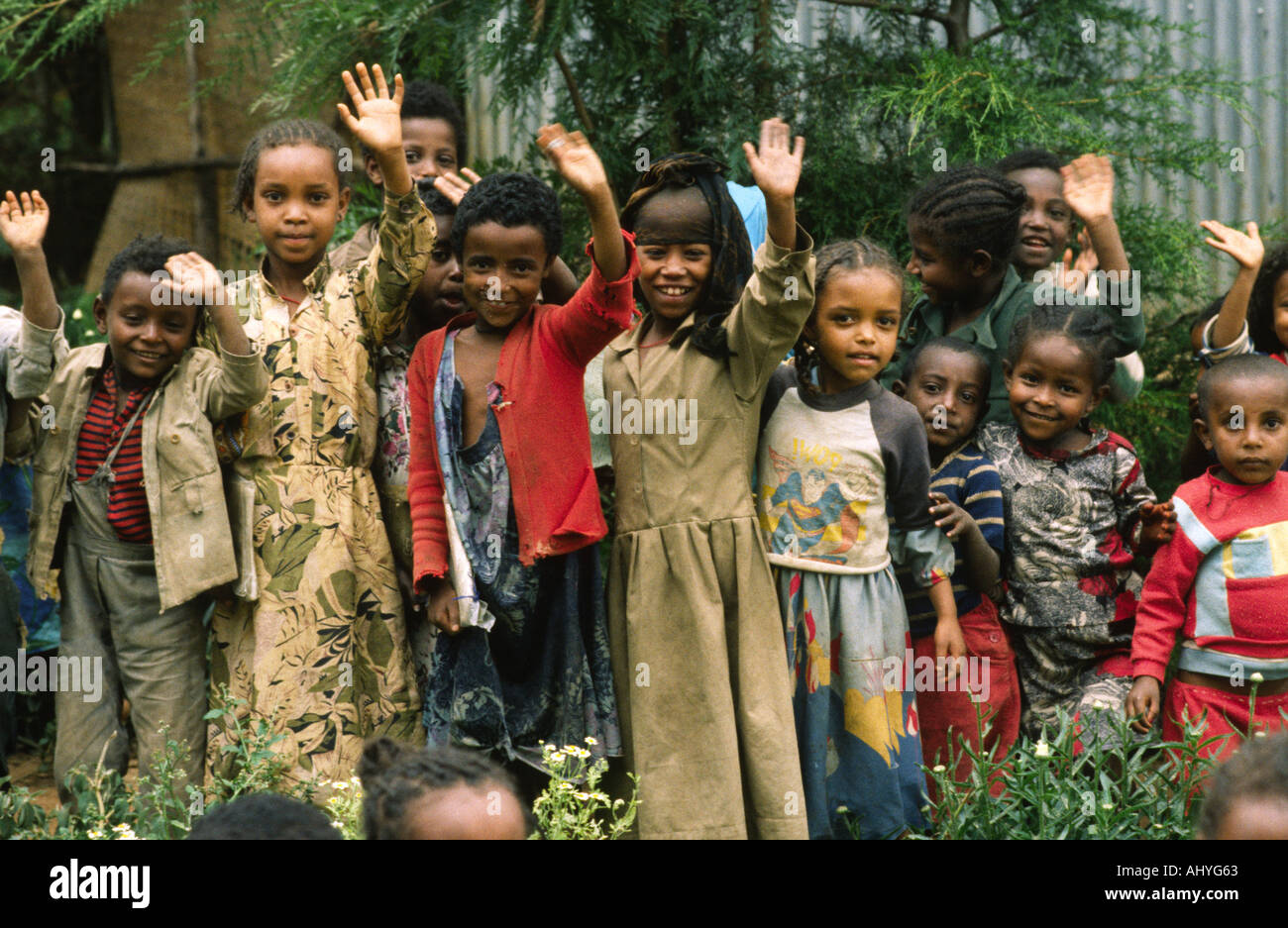 Children from a primary school in a slum area of Addis Ababa. Ethiopia Stock Photo