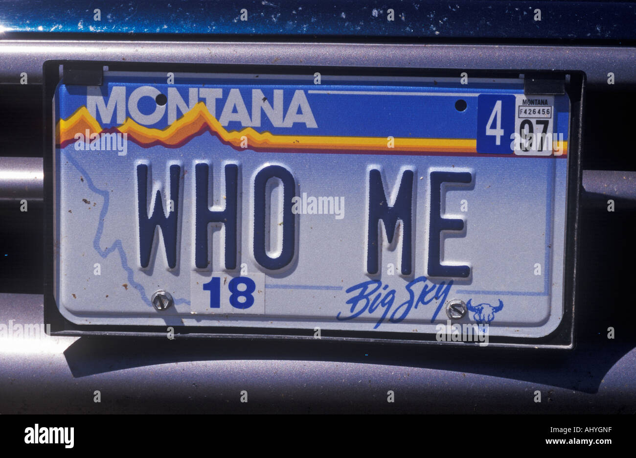 Vanity License Plate Montana Stock Photo Alamy