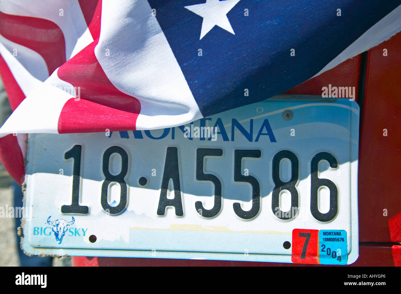 Vanity License Plate Montana Stock Photo Alamy