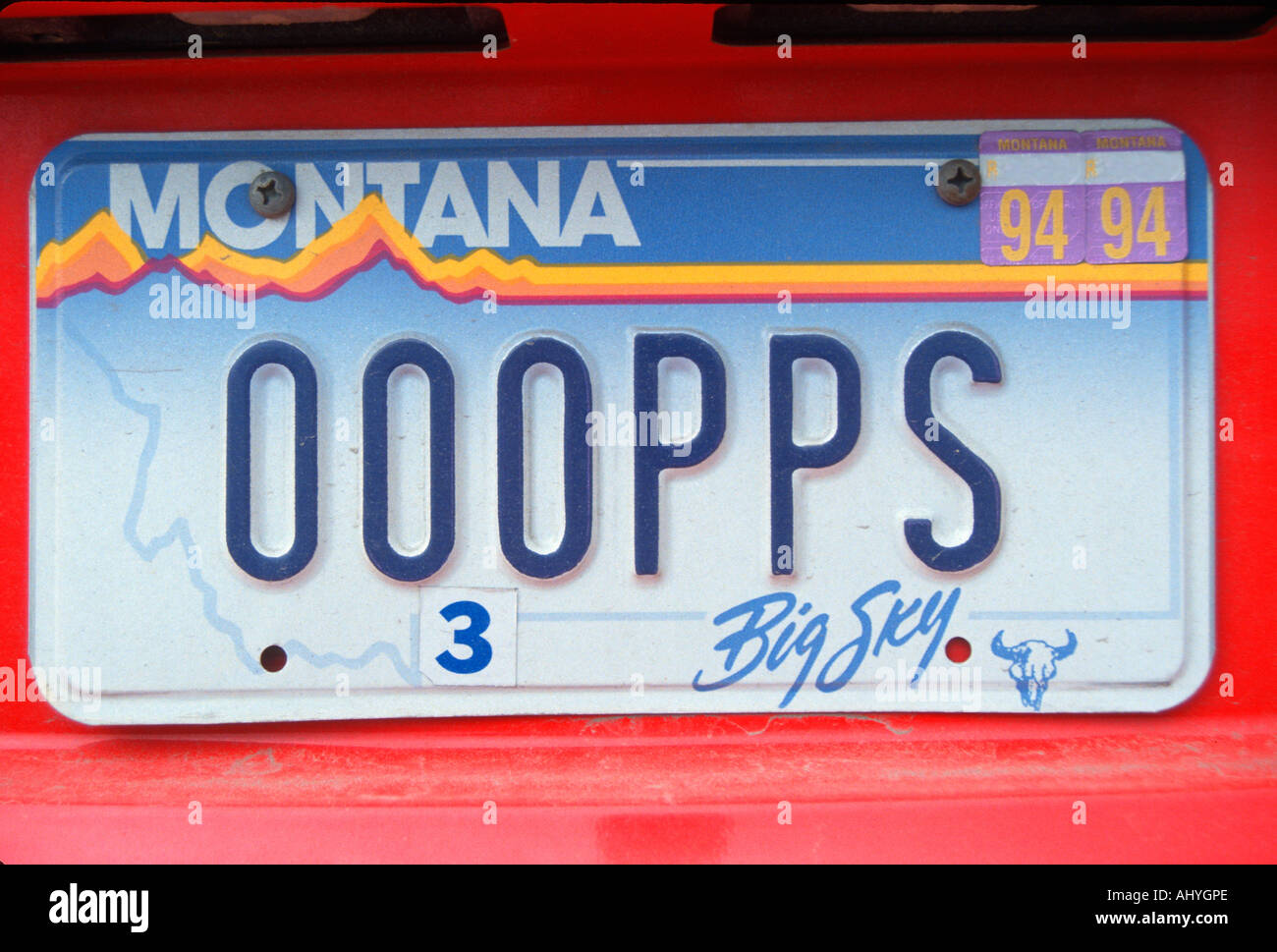 Vanity License Plate Montana Stock Photo Alamy