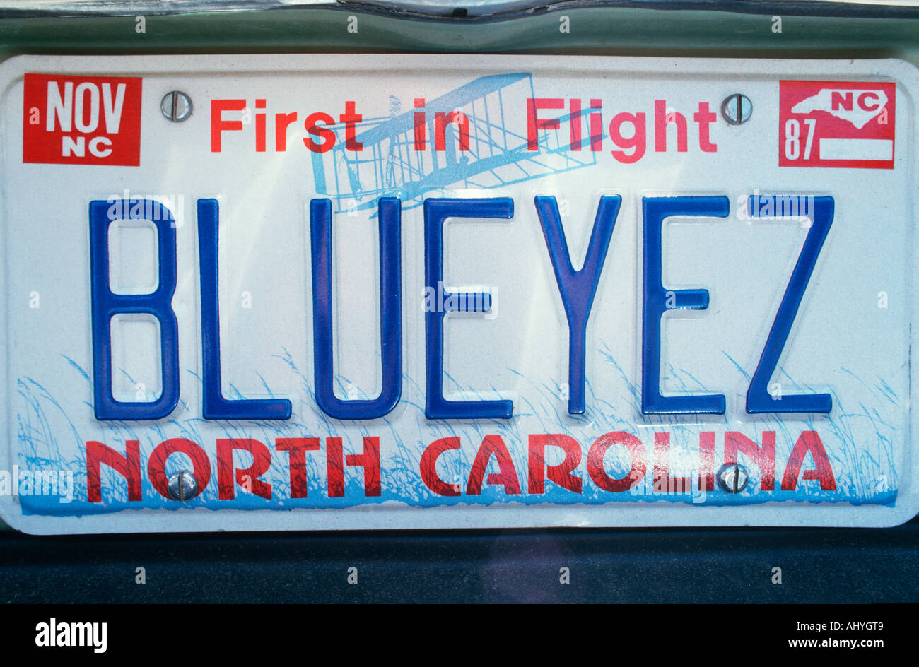 Vanity License Plate North Carolina Stock Photo Alamy