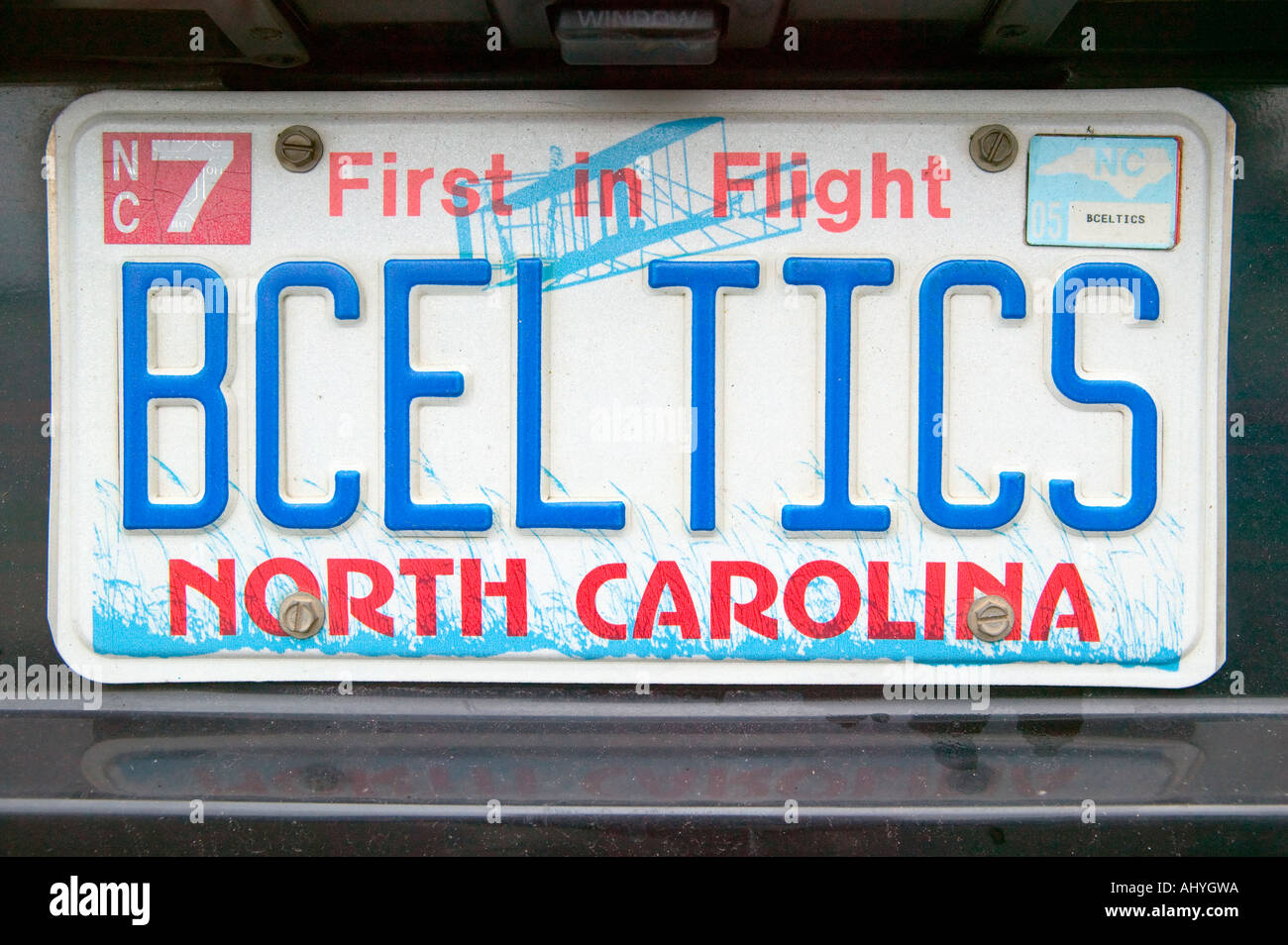 Vanity License Plate North Carolina Stock Photo Alamy