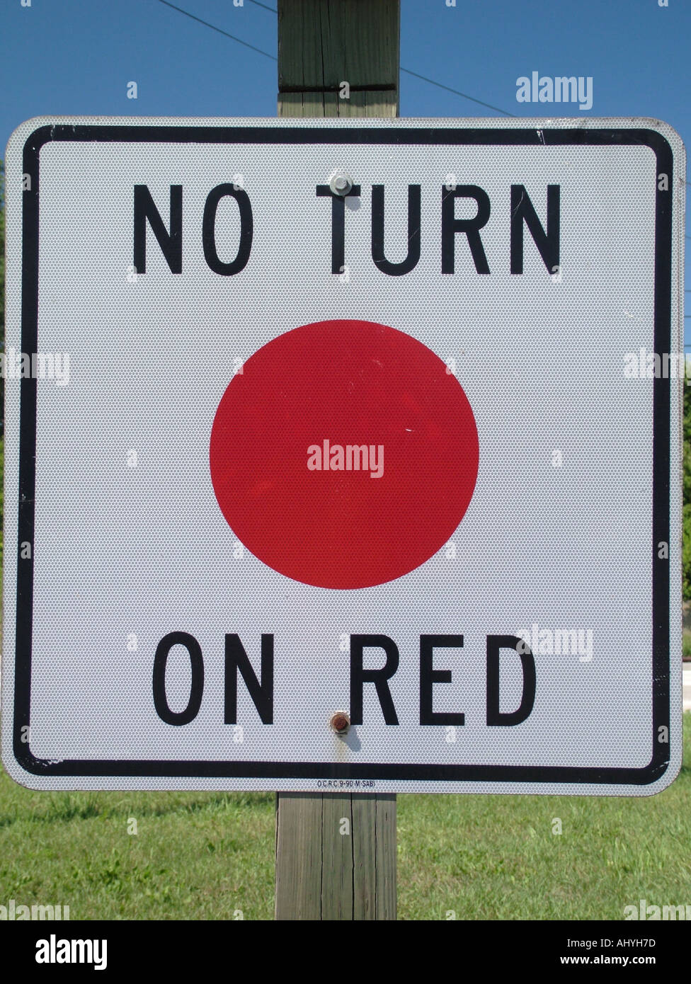 AJD45843, road signs, No Turn On Red sign Stock Photo Alamy