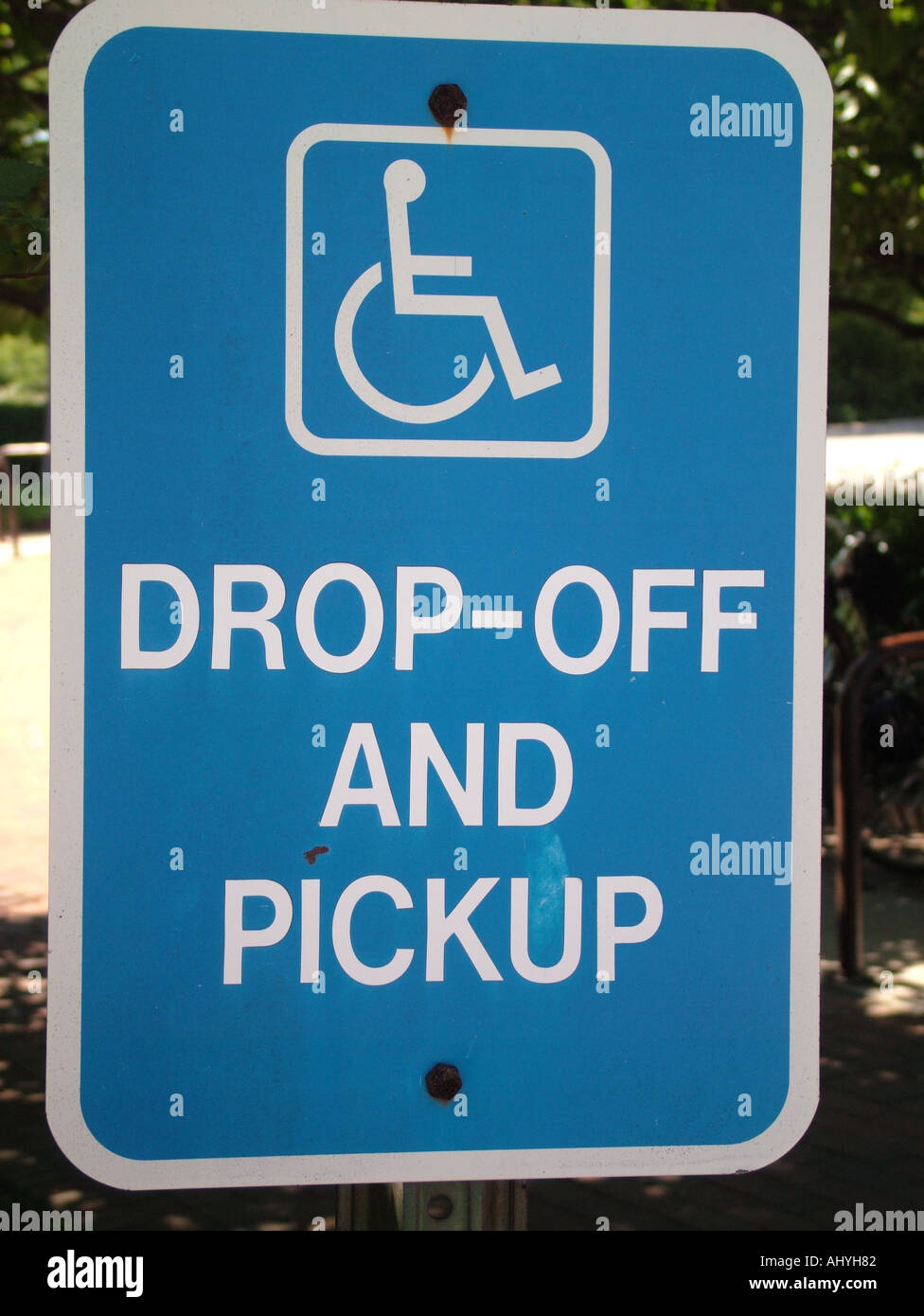 AJD45847, Drop Off and Pickup for Handicapped sign, wheelchair