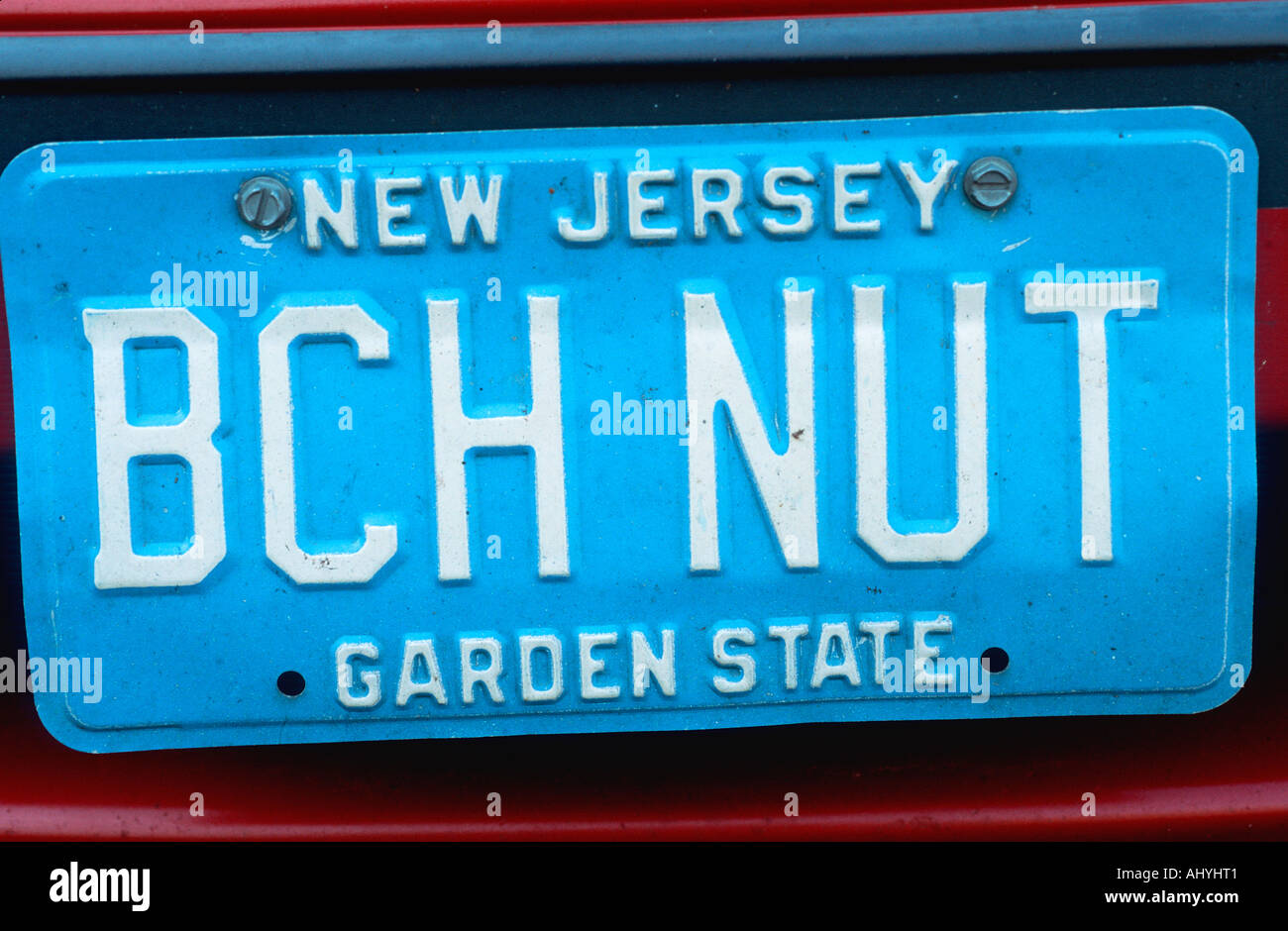 Vanity License Plate New Jersey Stock Photo Alamy