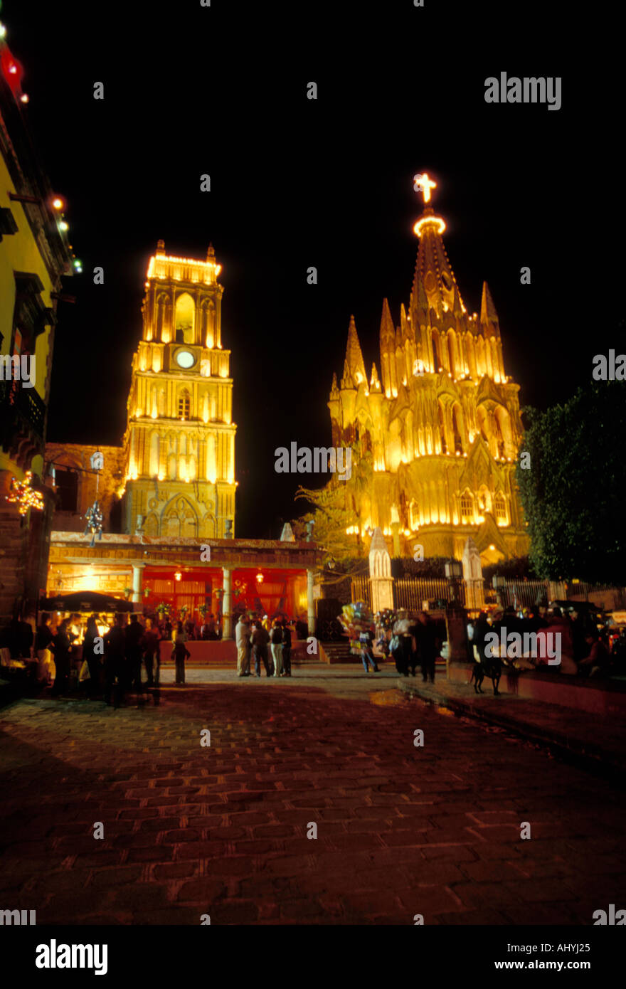 La Parroquia, Parish Church, Roman Catholic church, town of San Miguel de Allende, San Miguel de Allende, Guanajuato State, Mexico Stock Photo
