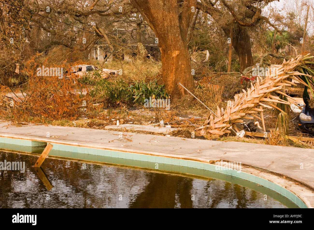 Hurricane Katrina damage in Bay St louis Mississippi USA Stock Photo