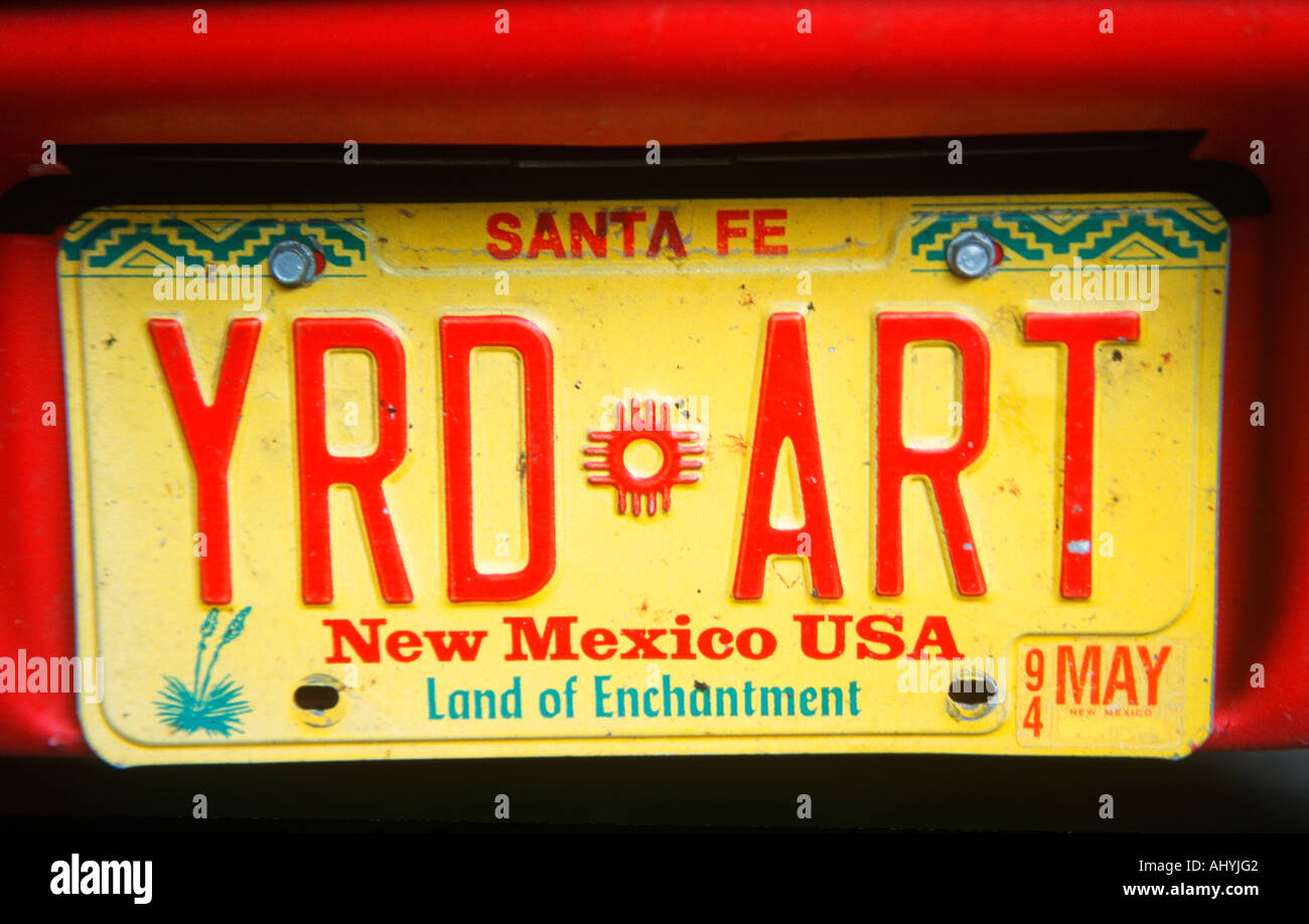 Vanity License Plate New Mexico Stock Photo