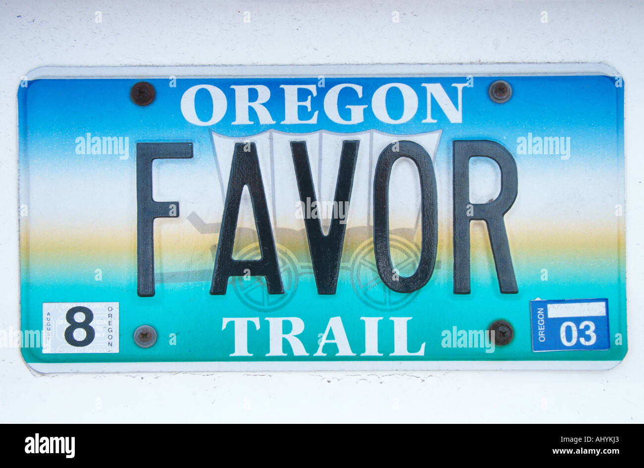 Vanity License Plate Oregon Stock Photo Alamy