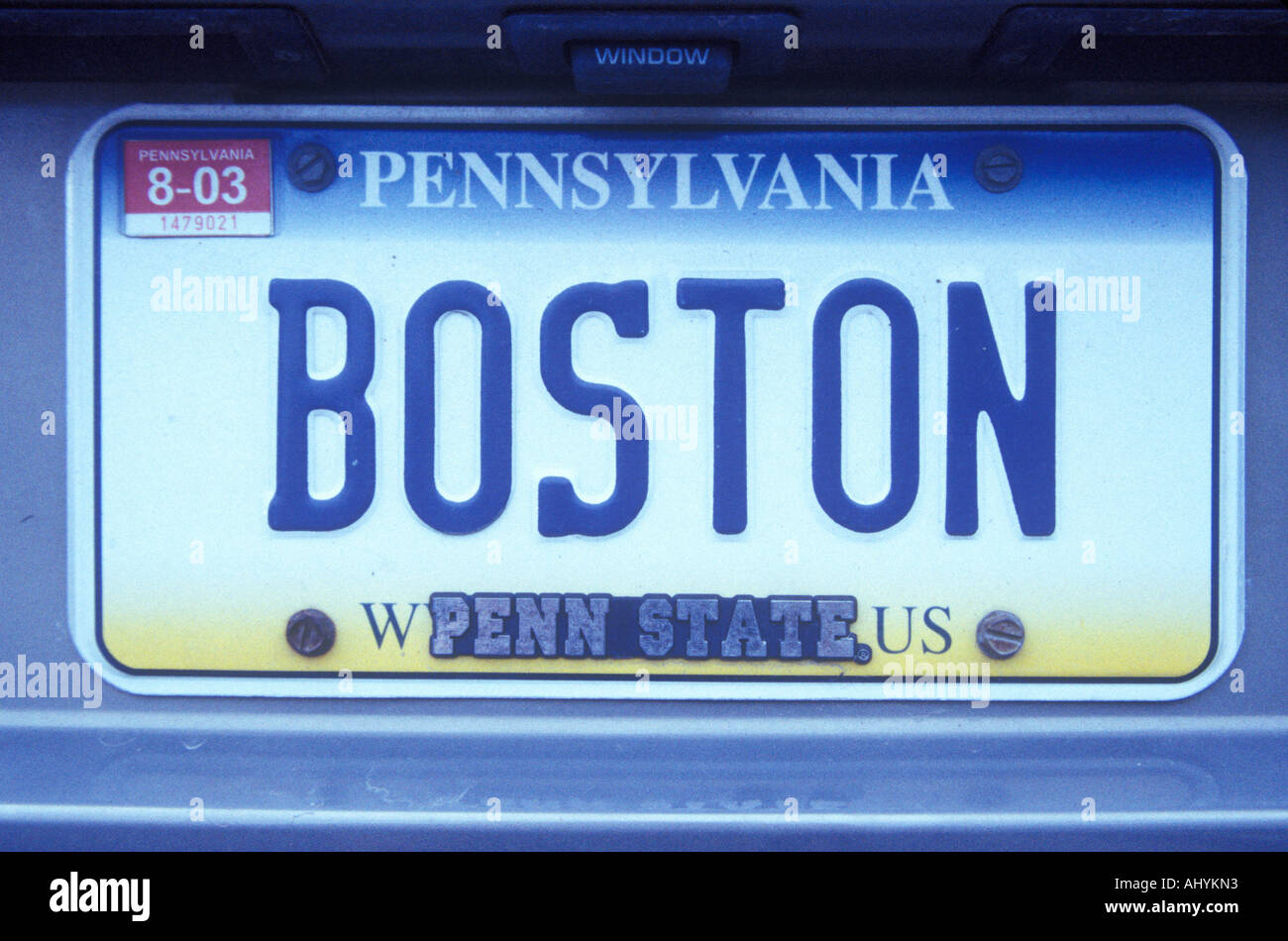 Vanity License Plate Pennsylvania Stock Photo