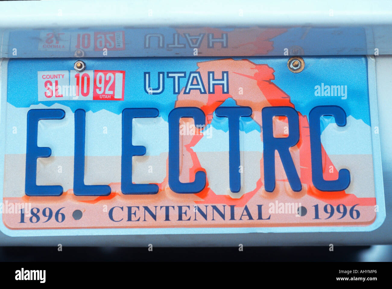 Vanity License Plate Utah Stock Photo Alamy