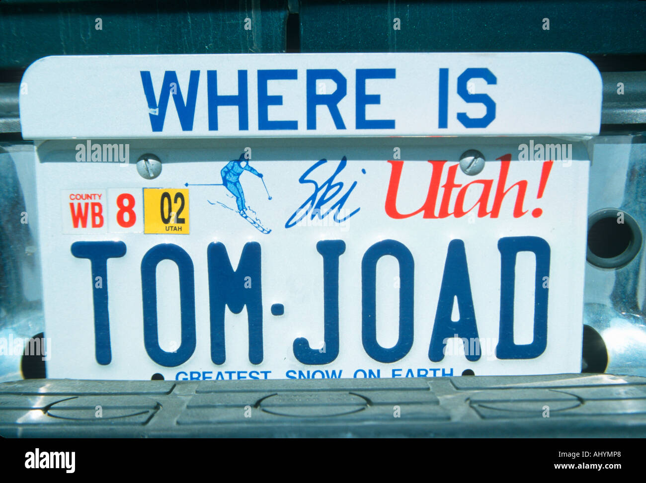 Vanity License Plate Utah Stock Photo Alamy